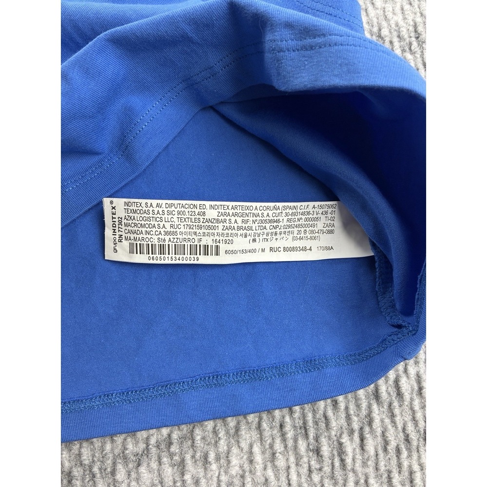 ZARA Sleeveless Tank Top Blue Crew Neck Pullover Solid Women's Medium - Picture 7 of 7